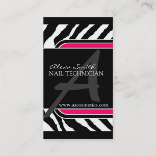 Hot Pink Zebra Print  Business Card