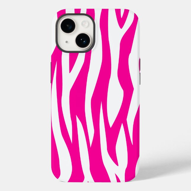 Hot Pink Zebra Print Case-Mate iPhone Case (Back)