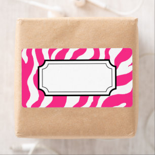 Hot Pink Zebra Print Label
