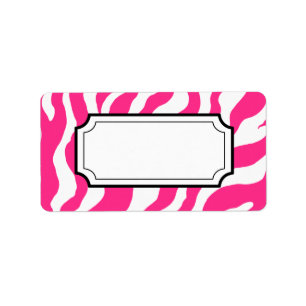 Hot Pink Zebra Print Label