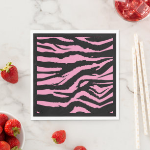 Hot Pink Zebra Print Luncheon Napkins