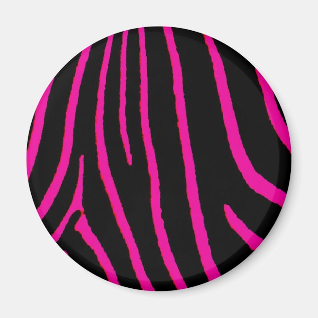 Hot Pink Zebra Print Magnet (Front)