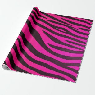 Hot Pink Zebra Print Pattern – Bold Trendy Animal Wrapping Paper