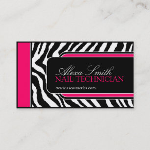 Hot Pink Zebra Print Salon Business Cards