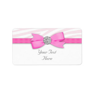 Hot Pink Zebra Return Address Label