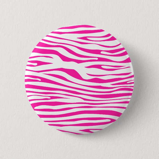 Hot Pink Zebra stripe pattern animal print 6 Cm Round Badge (Front)