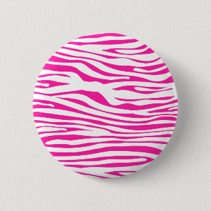 Hot Pink Zebra stripe pattern animal print 6 Cm Round Badge