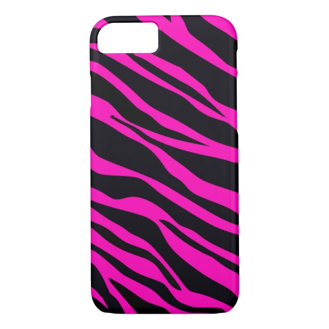 Hot Pink Zebra Striped Case-Mate iPhone Case (Back)