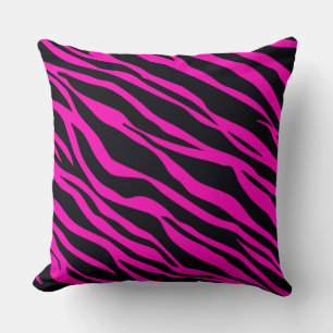 Hot Pink Zebra Striped Cushion