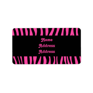 Hot pink zebra stripes label