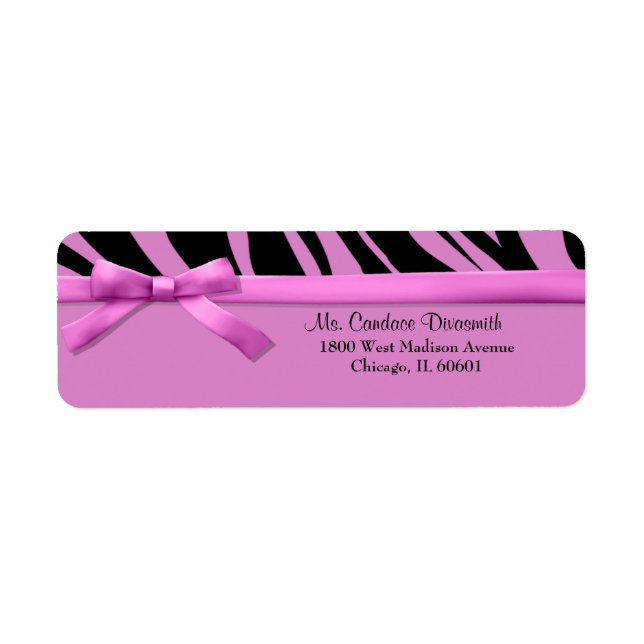 Hot Pink Zebra Stripes With Matching Ribbon (Front)