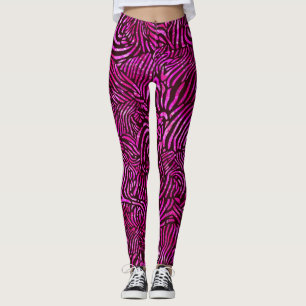 Hot pink Zibra Stripes Leggings