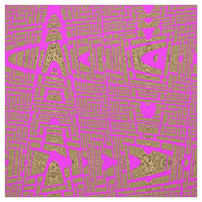 Hot Pink Zigzag Leopard Print Pattern Fabric (Swatch)