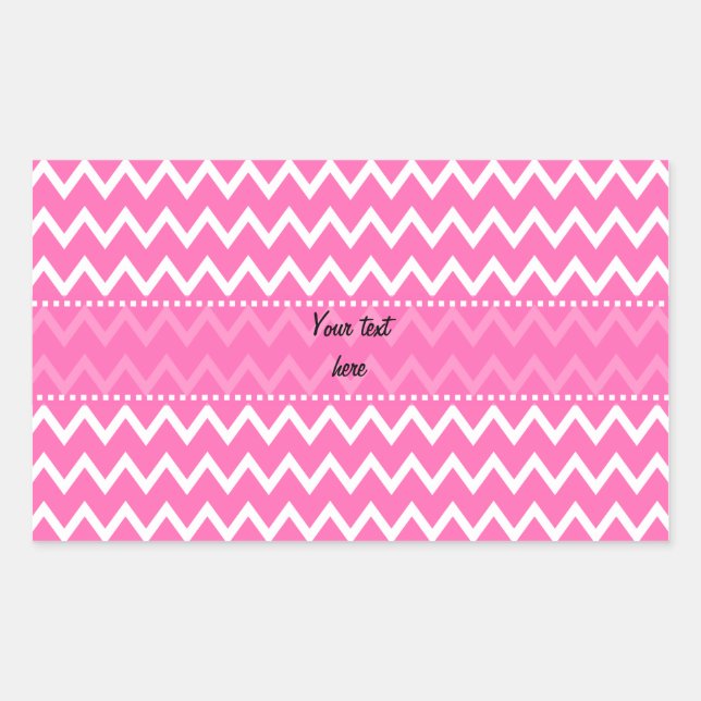 Hot Pink Zigzag Pattern Rectangular Sticker (Front)