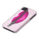 hot pink zipped lips on polka dots Case-Mate iPhone case (Bottom)