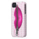 hot pink zipped lips on polka dots Case-Mate iPhone case (Back Left)