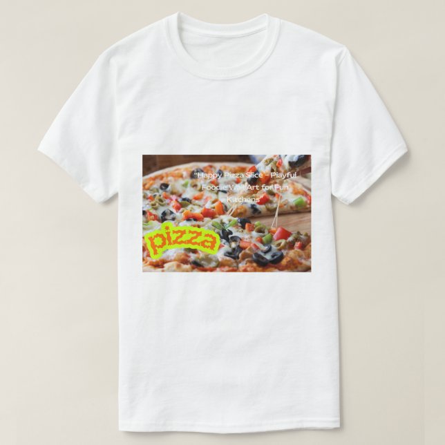 Hot Pizza Photo - Real Steaming Food Image T-Shirt (Design Front)