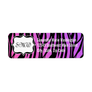 Hot Purple/Pink Zebra Stripes Monogram