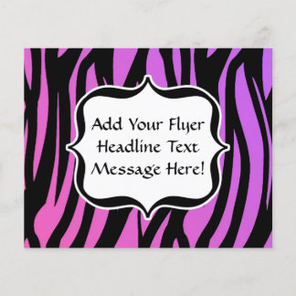 Hot Purple/Pink Zebra Stripes Monogram Flyer