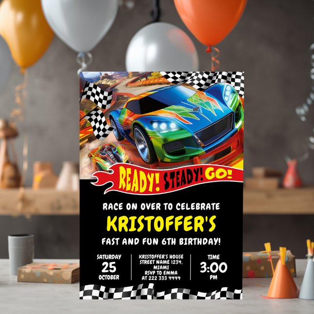 Hot Race Cars Birthday Invitation (Creator Uploaded)