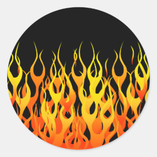 Hot Racing Flames Graphic Classic Round Sticker