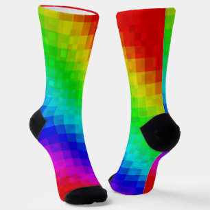 Hot Rainbow Mosaic Shimmer, Socks