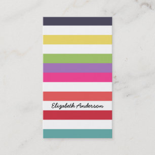 Hot Rainbow Stripes In Fall Fashion Colours Business Card