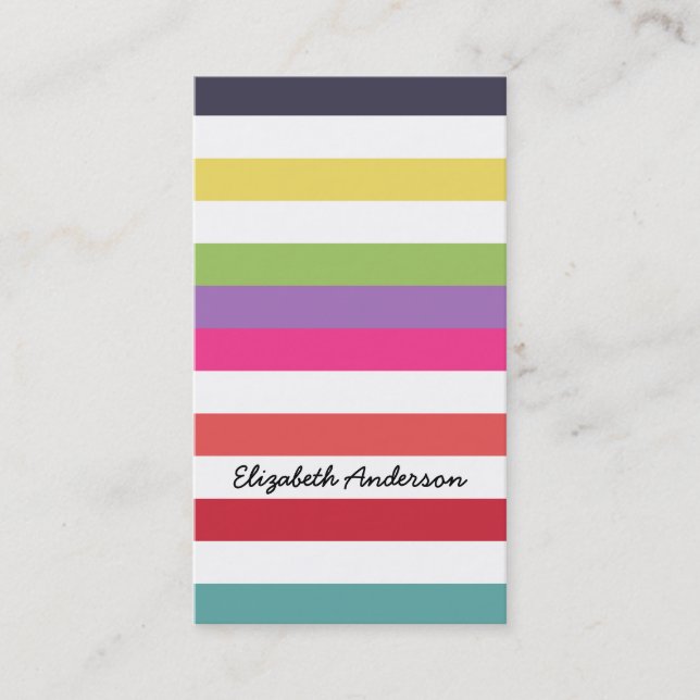 Hot Rainbow Stripes In Fall Fashion Colours Business Card (Front)