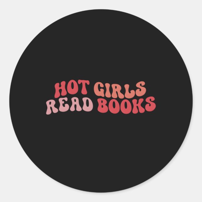 Hot Read Books Wavy Reading Bookworm Classic Round Sticker (Front)