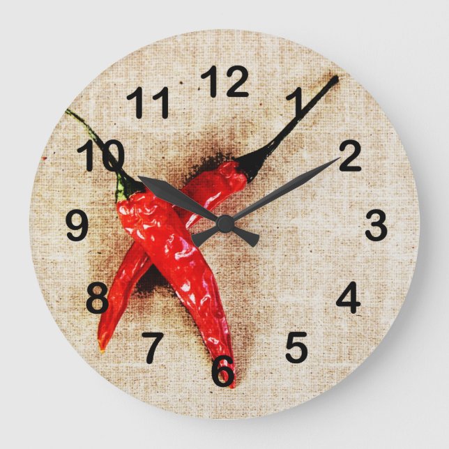 hot red chili peppers clock (Front)