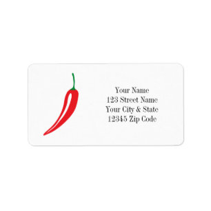 Hot red chilli pepper address labels