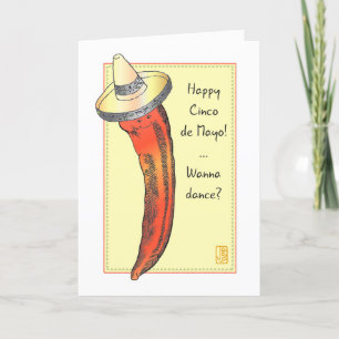 Hot Red Chilli Pepper Cinco de Mayo Card