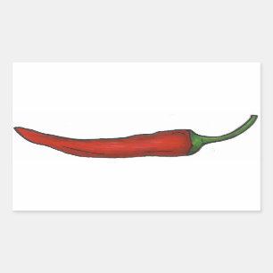 Hot Red Chilli Pepper Spicy Chile Peppers Vegetabl Rectangular Sticker