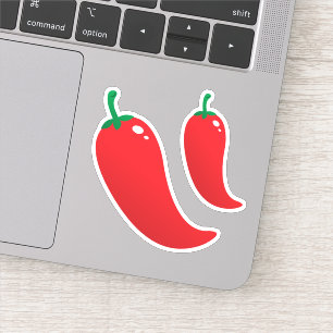 Hot, red chilli pepper stickers
