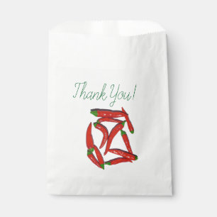 Hot Red Chilli Peppers Pattern Favour Bags