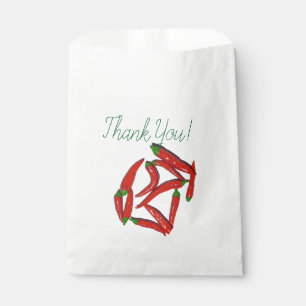 Hot Red Chilli Peppers Pattern Favour Bags