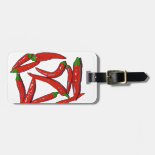 Hot Red Chilli Peppers Pattern Luggage Tag