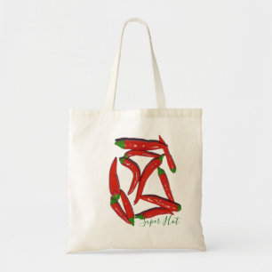 Hot Red Chilli Peppers Pattern Tote Bag