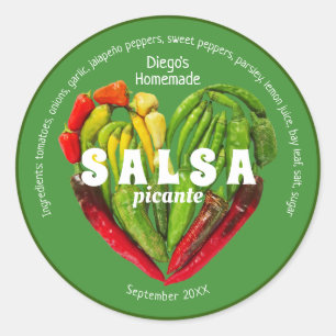 Hot red green chilli peppers heart food label