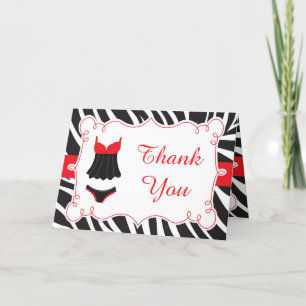 Hot Red Lingerie Party Thank You Card