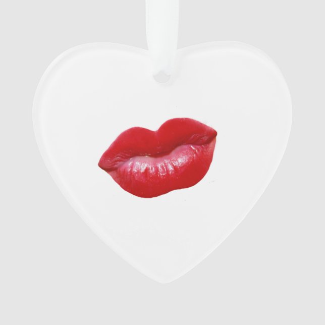 HOT Red Lips Ornament (Front)
