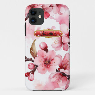 Hot Red-Pink Cherry Blossoms iPhone / iPad case