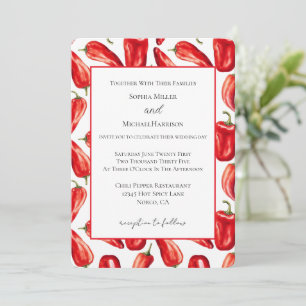 Hot Red & Saucy Chilli Peppers Wedding Invitation