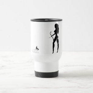 Hot Redfish Tail Silhouette Travel Mug