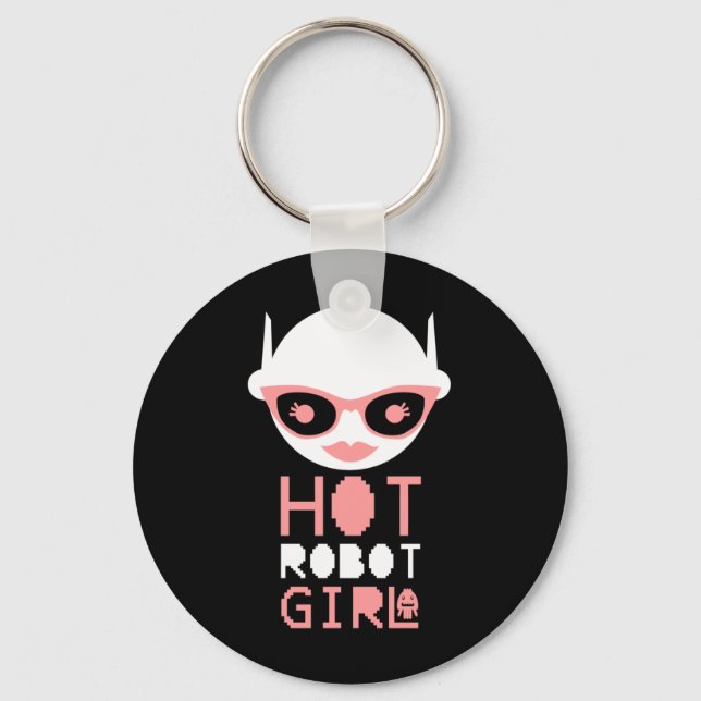 Hot robot girl key ring (Front)
