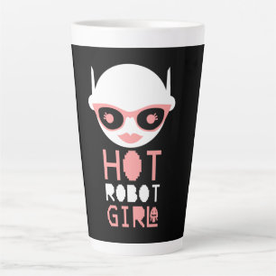 Hot robot girl latte mug