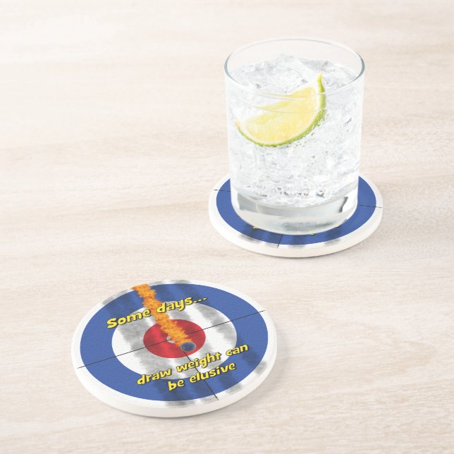 Hot Rocks 'draw weight' Sandstone Coaster - (Blue) (Side)