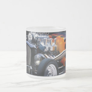 Hot rod frosted glass coffee mug