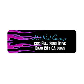 Hot Rod Garage Pink Flames Label