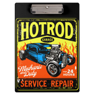 Hot Rod Garage Service Repairs  Clipboard